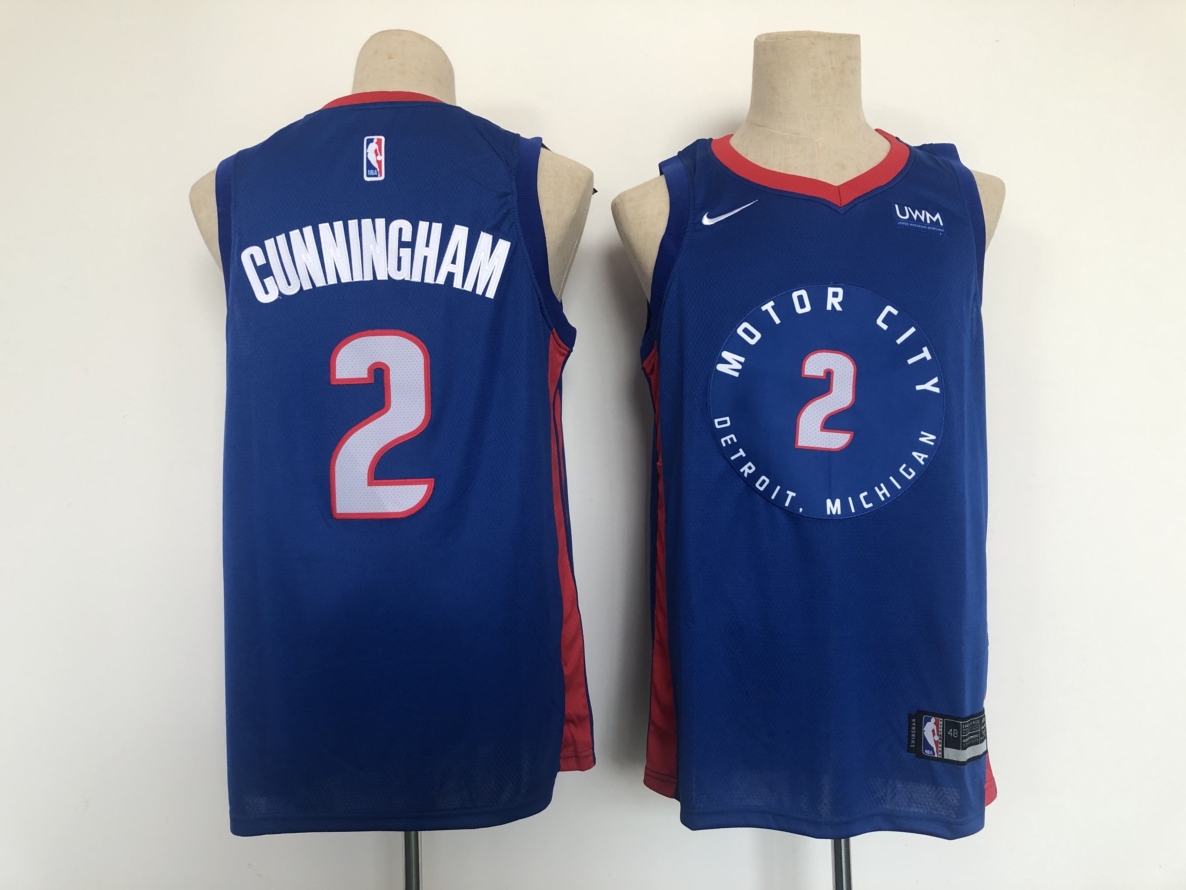 Men Detroit Pistons #2 Cunningham Blue City Edition Game Nike 2021 NBA Jersey